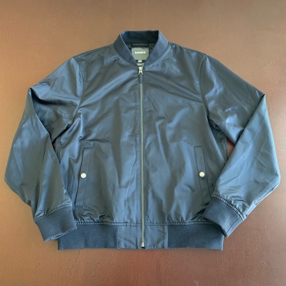 Bonobos Boulevard Slim Bomber Jacket, Medium Navy - Picture 5 of 8